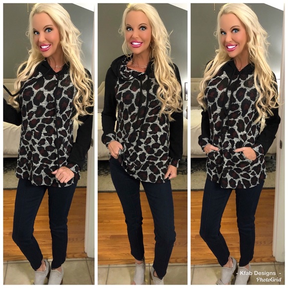 LAST 1! 💕Stunning and soft Leopard Print Hoodie! - Picture 2 of 5